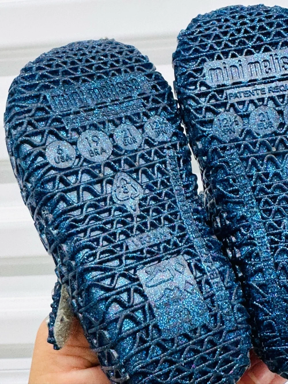 Mini Melissa Campana Kids Glittery blue Dress Shoes